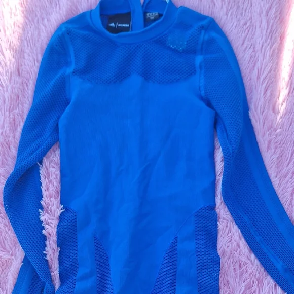 Adidas Electric Blue Mesh Long Sleeve Shirt - Picture 1 of 6